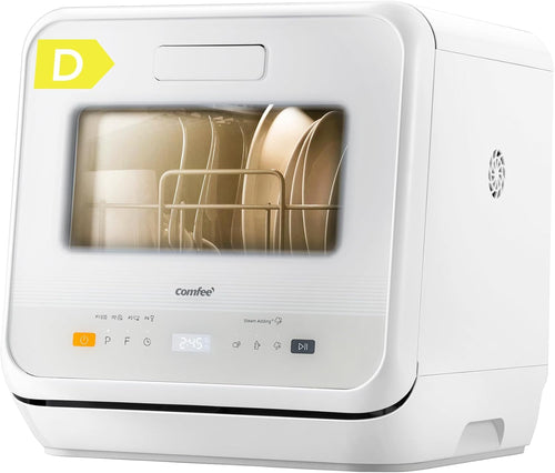 Compact Countertop Dishwasher with 6 Wash Programs, 5L Water Tank, Steam Cleaning & 72-Hour Ventilated Drying