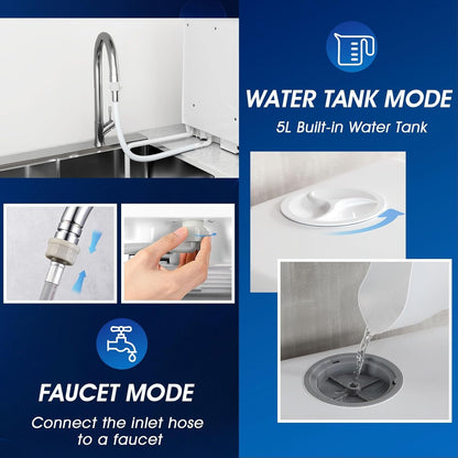 Compact Countertop Dishwasher with 6 Wash Programs, 5L Water Tank, 4 Place Settings & Hot Air Drying