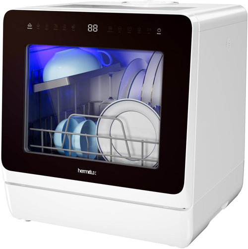 Compact Countertop Dishwasher with 5 Place Settings, 7 Wash Programs, Built-In 5L Water Tank & Hot Air Drying