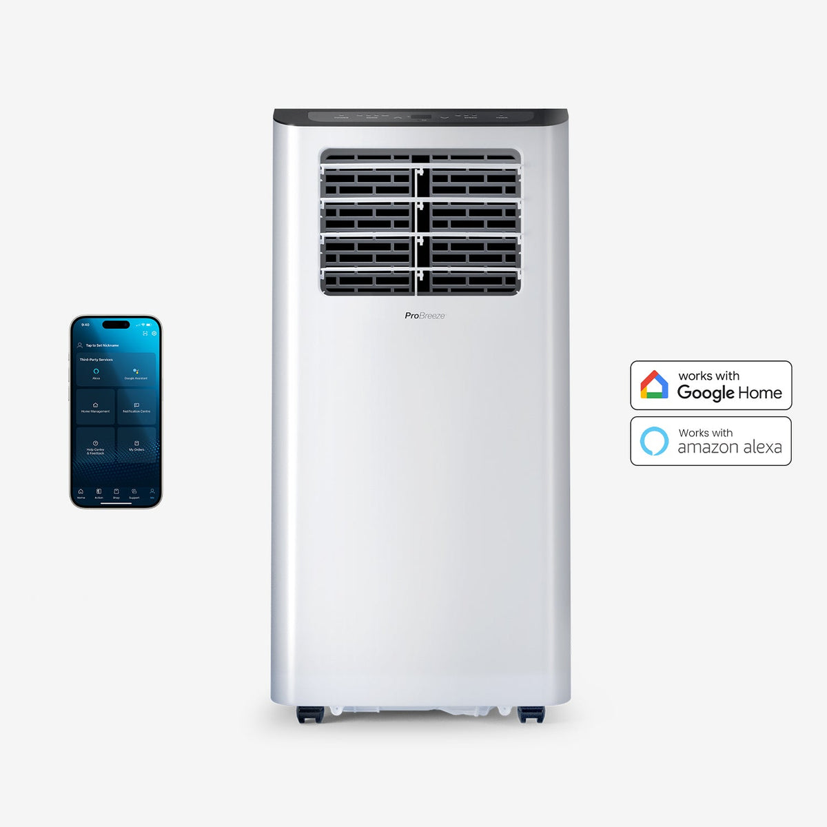 Pro Breeze 14,000 BTU 3-in-1 Portable Air Conditioner with Dehumidification Function - Smart Wifi App