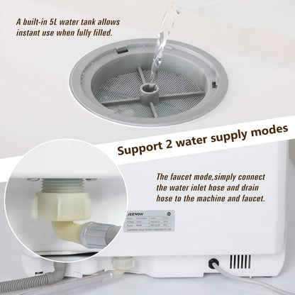 Compact Countertop Dishwasher with 4 Place Settings, 5 Wash Programs, Built-In 5L Water Tank & Hot Air Drying