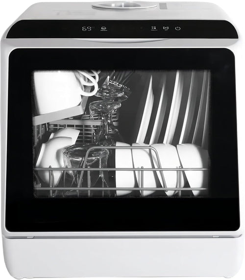 Compact Countertop Dishwasher with 4 Place Settings, 5 Wash Programs, Built-In 5L Water Tank & Hot Air Drying